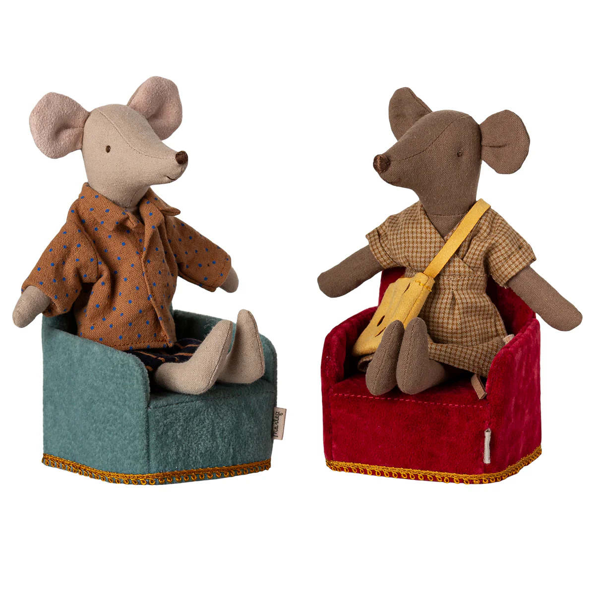 Maileg Mouse Chair Velvet Red - Image 4