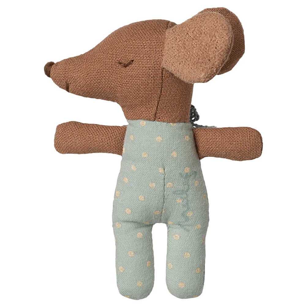 Maileg Sleepy Wakey Baby Mouse In Matchbox - Blue - Image 3