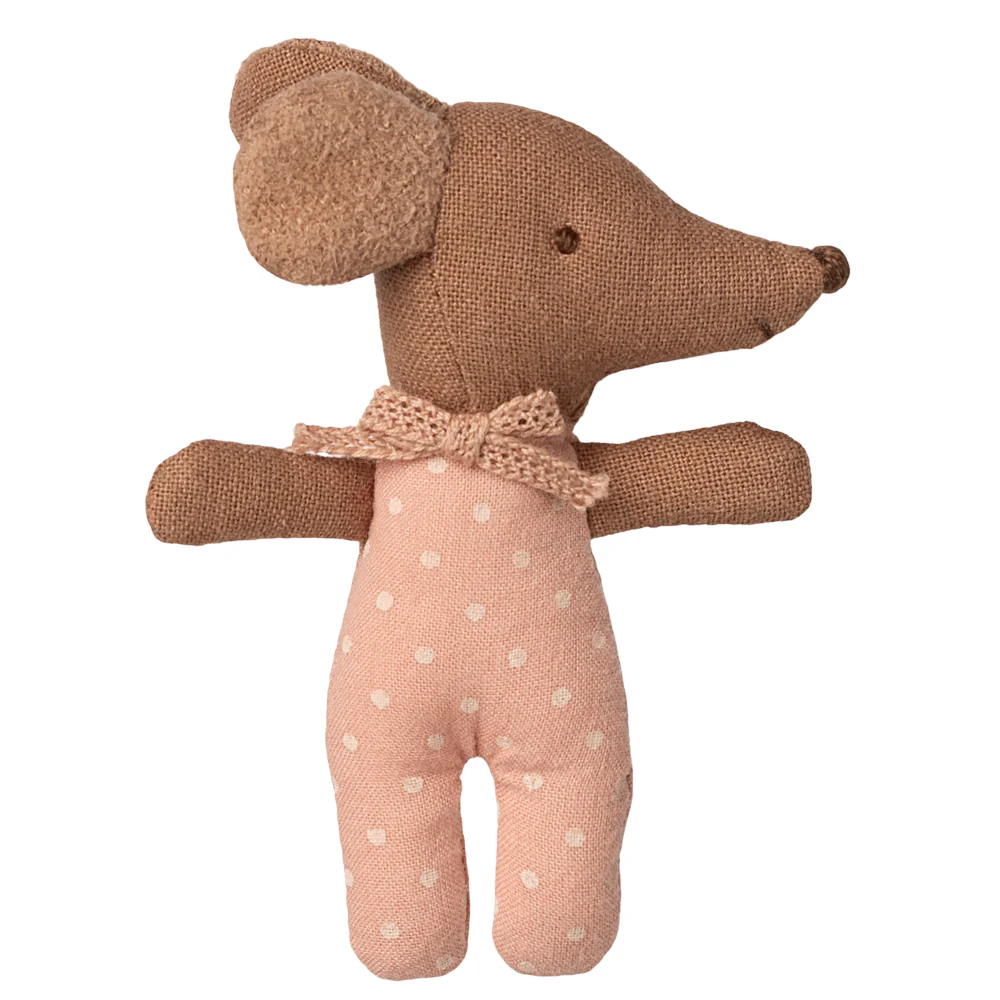 Maileg Sleepy Wakey Baby Mouse In Matchbox - Rose - Image 3