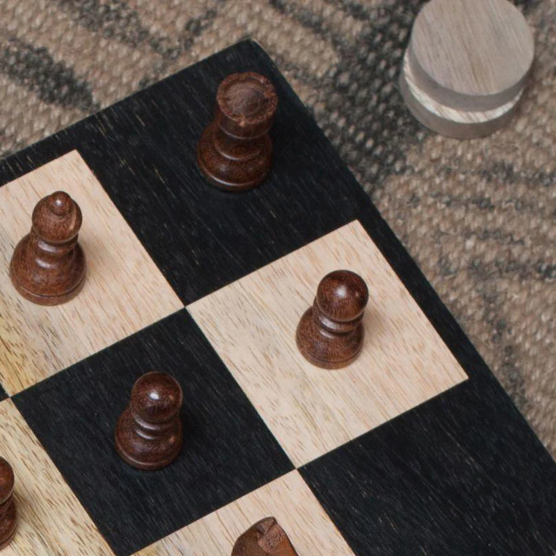Mango Wood Chess & Draughts - Image 4