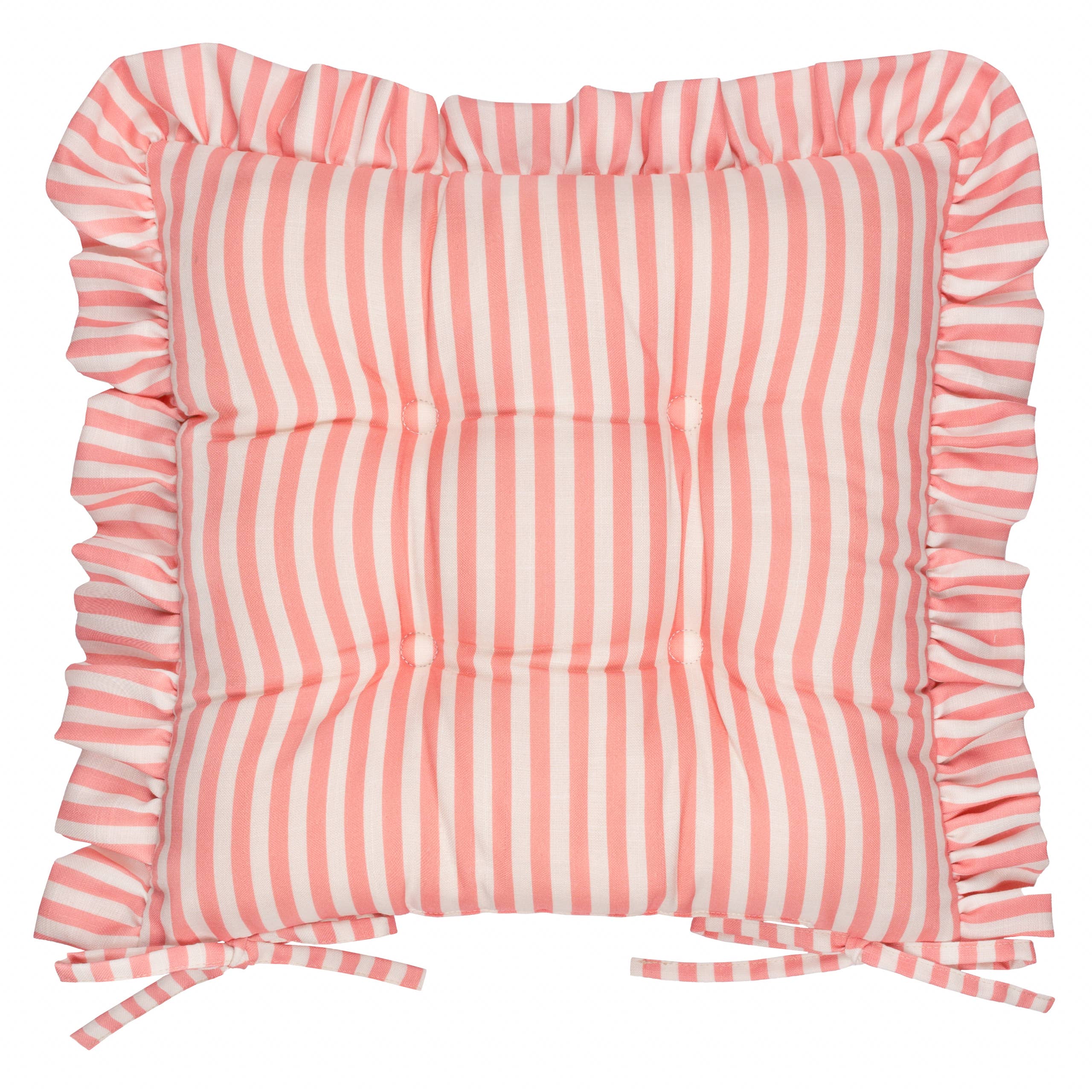 Millie Ruffle 2 Pack Indoor/Outdoor Seat Pads Pink: Pink / 40 x 40cm - Image 2