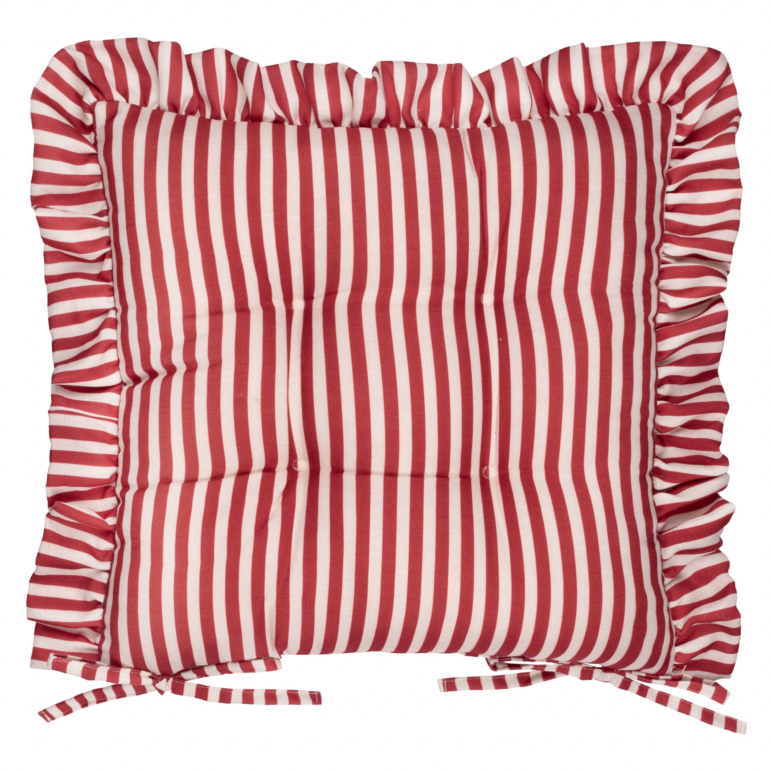 Millie Ruffle 2 Pack Indoor/Outdoor Seat Pads Red: Red / 40 x 40cm - Image 2