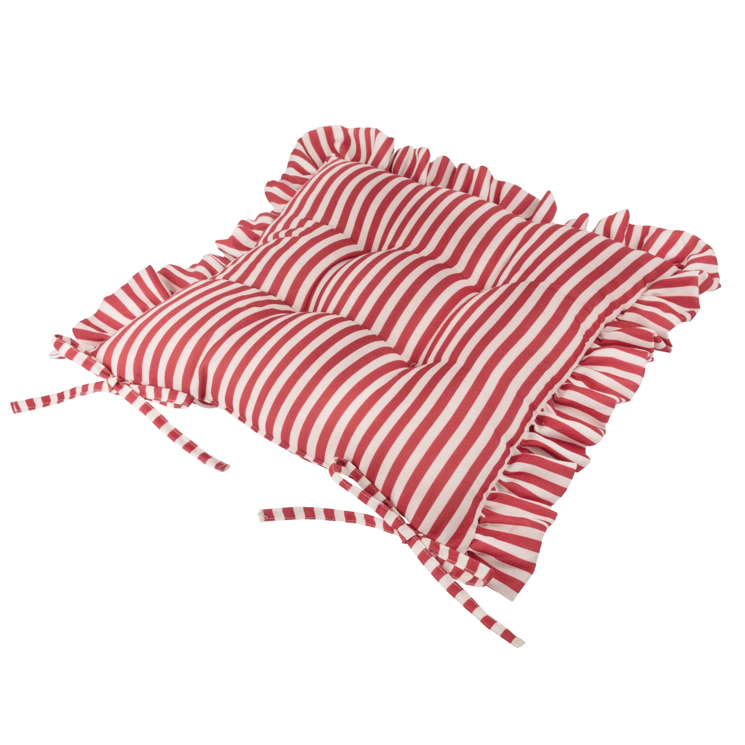 Millie Ruffle 2 Pack Indoor/Outdoor Seat Pads Red: Red / 40 x 40cm - Image 3