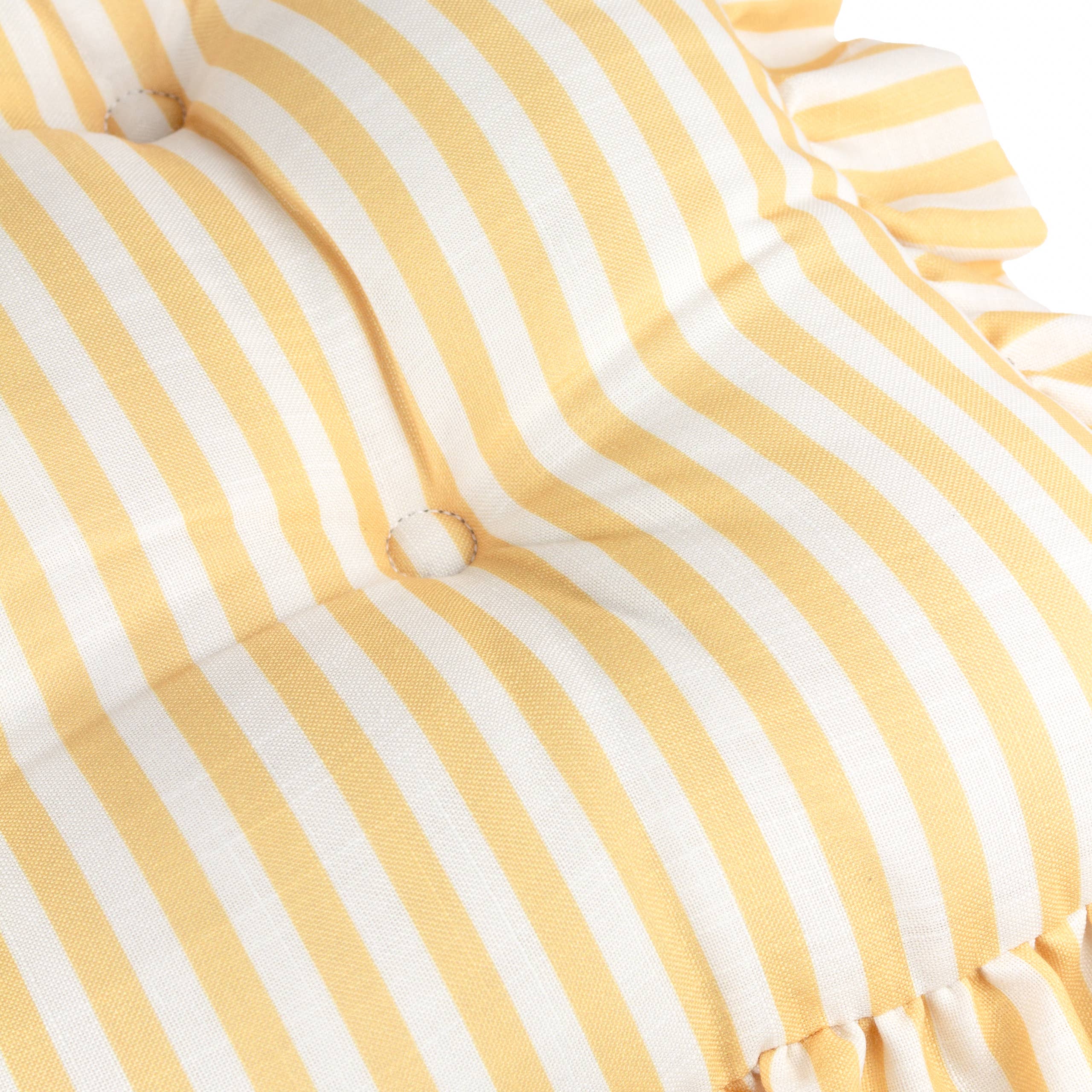 Millie Ruffle 2 Pack Indoor/Outdoor Seat Pads Yellow: Yellow / 40 x 40cm - Image 4