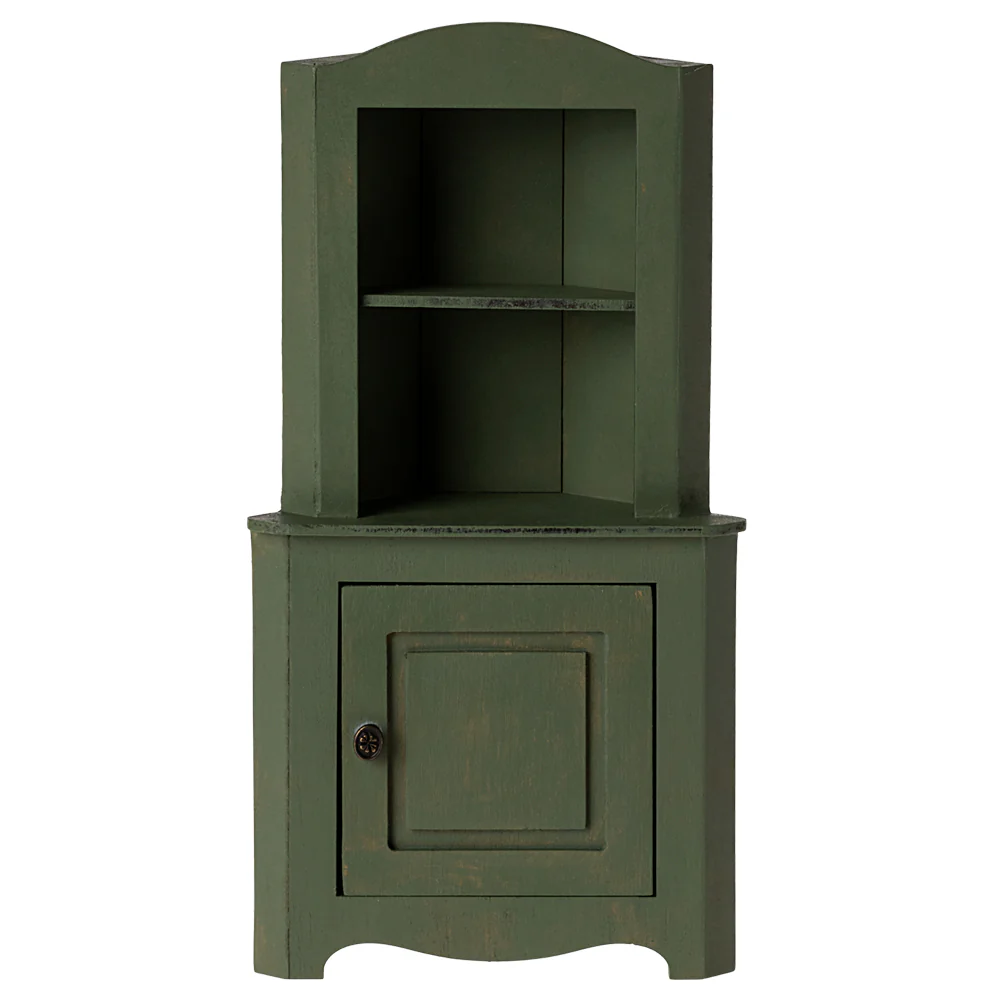 Miniature Corner Cabinet,  - Dark Green