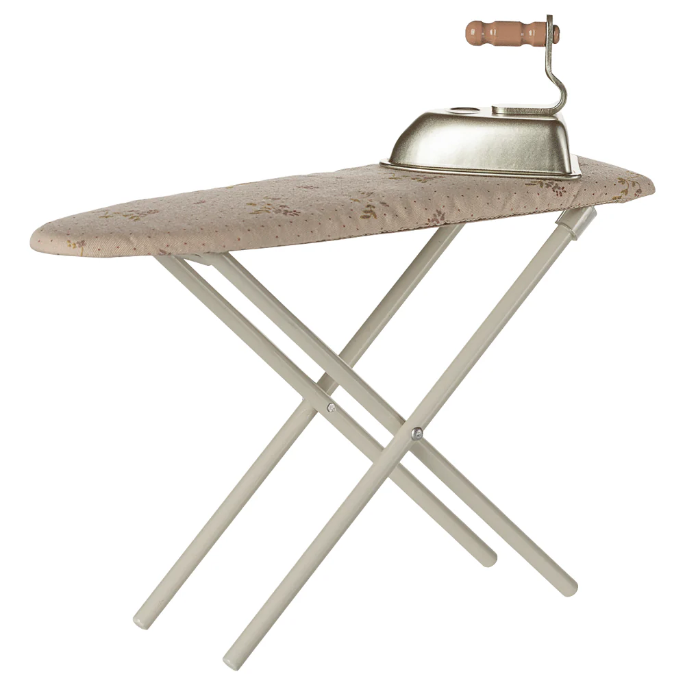 Miniature Iron and Ironing Board Off White
