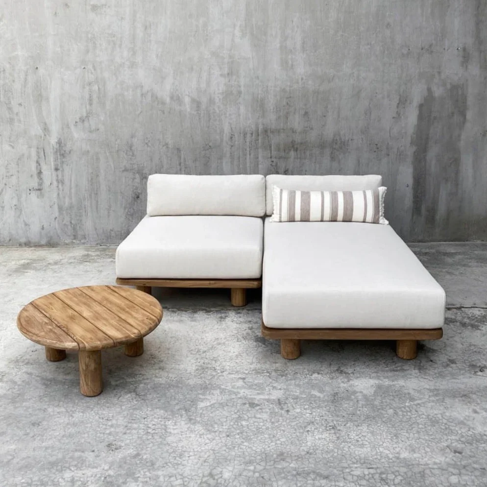 Module Single, w/QDF Cushion, Teak, 90x93xH40/60cm
