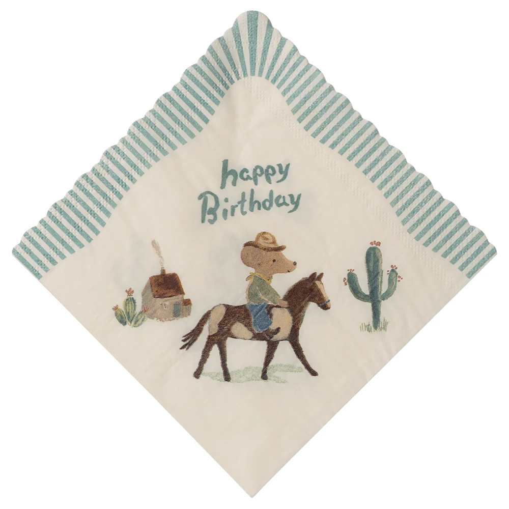 Napkin, Happy Birthday - Cowboy - Image 2
