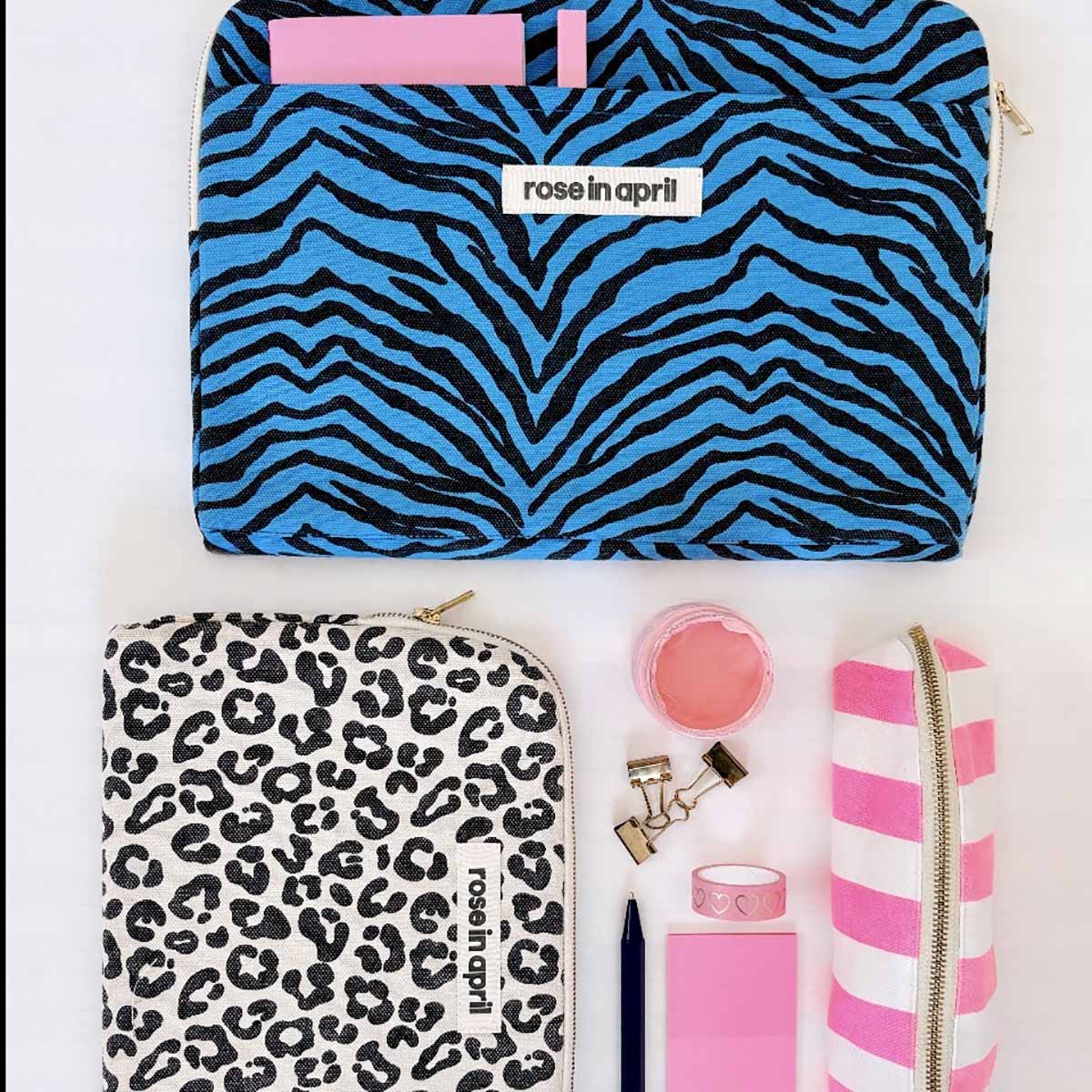 PENCIL CASE GASTON STRIPES NEON PINK - Image 3
