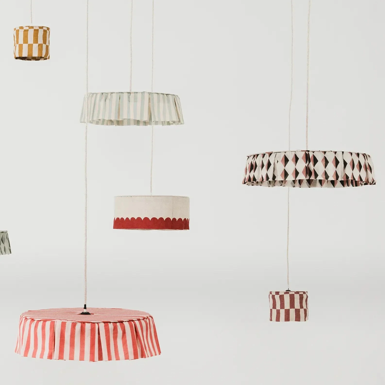 Pendant lampshade diam. 40cm Vibes - Turquoise Stripes - Image 2