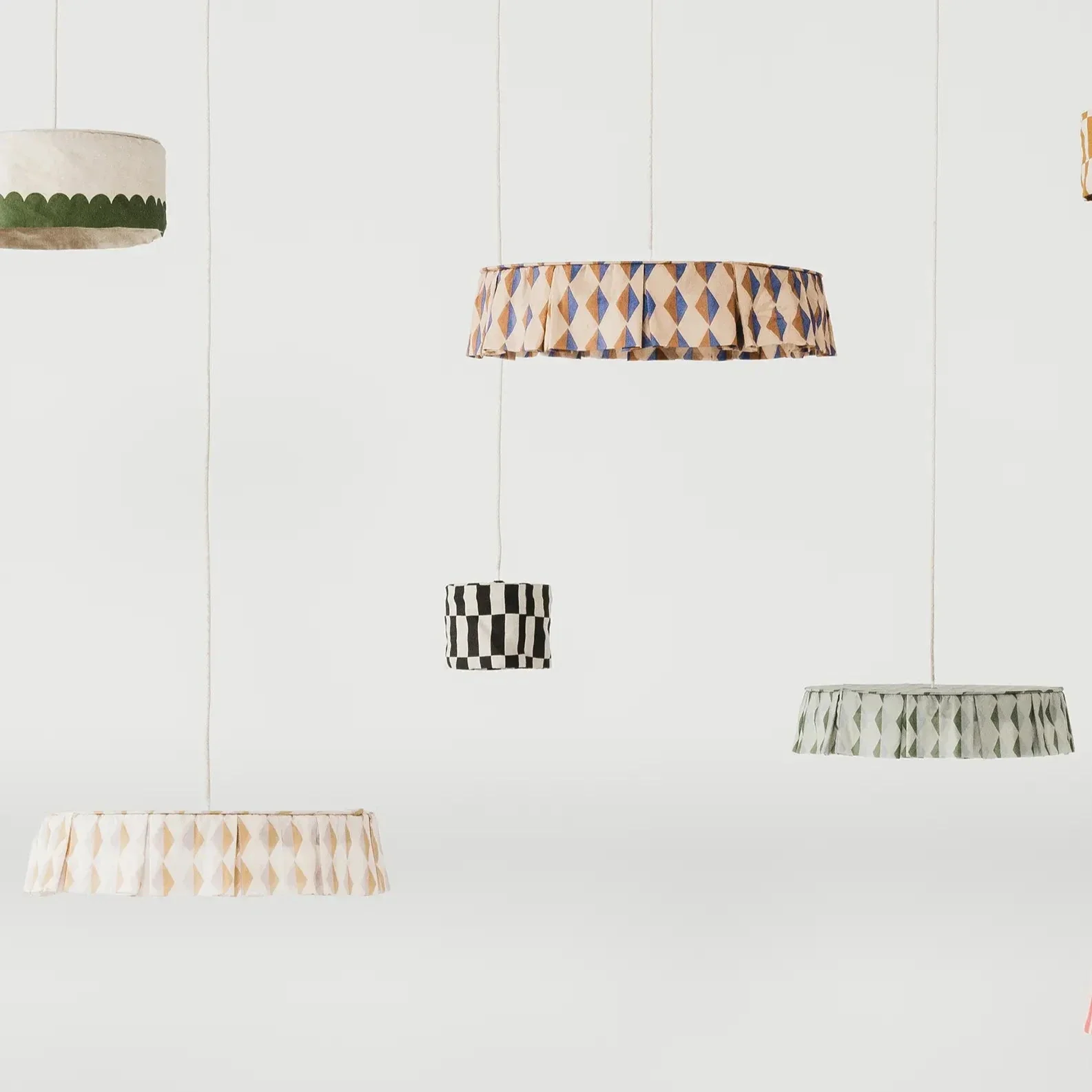 Pendant lampshade diam. 40cm Vibes - Turquoise Stripes - Image 7