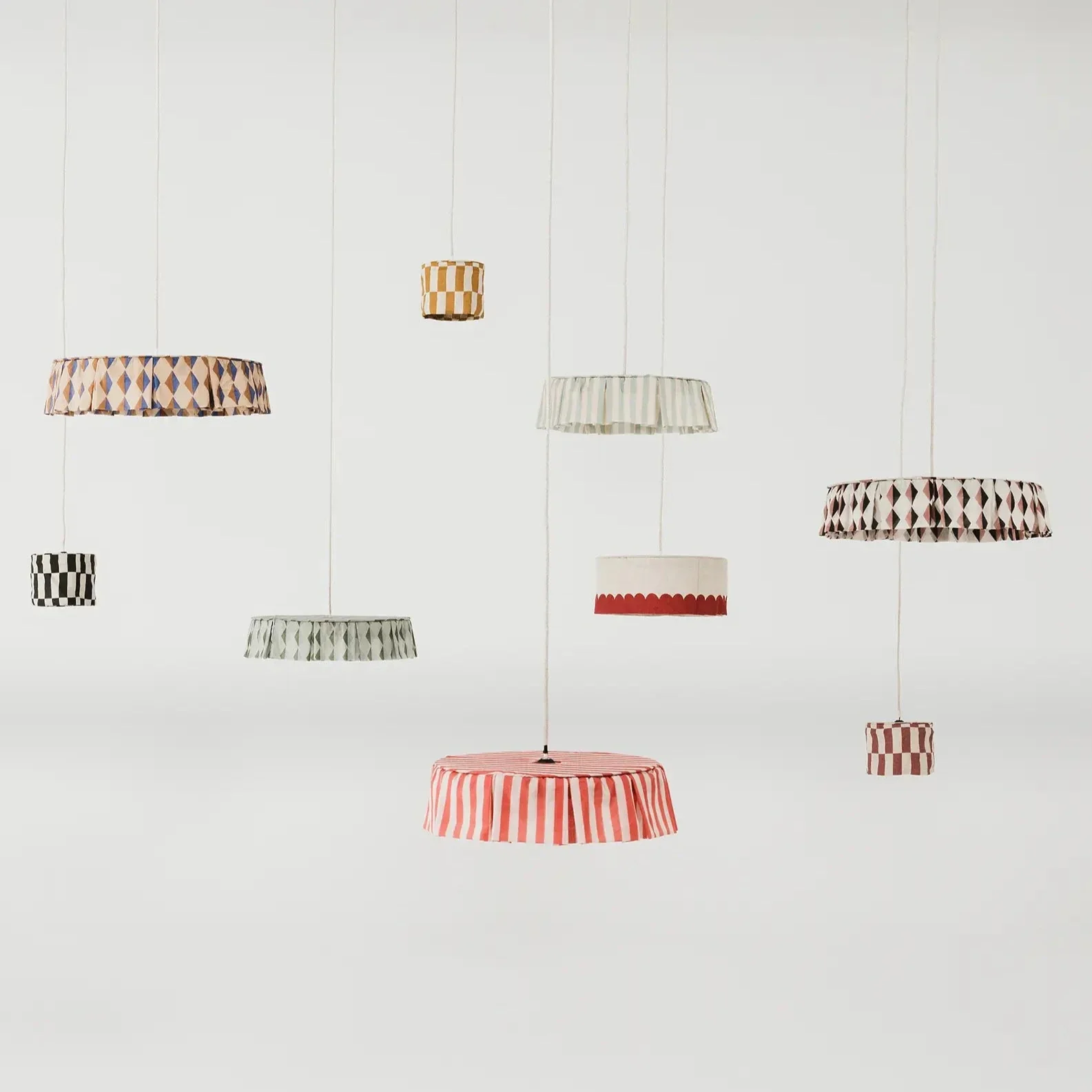 Pendant lampshade diam. 40cm Vibes - Turquoise Stripes - Image 8