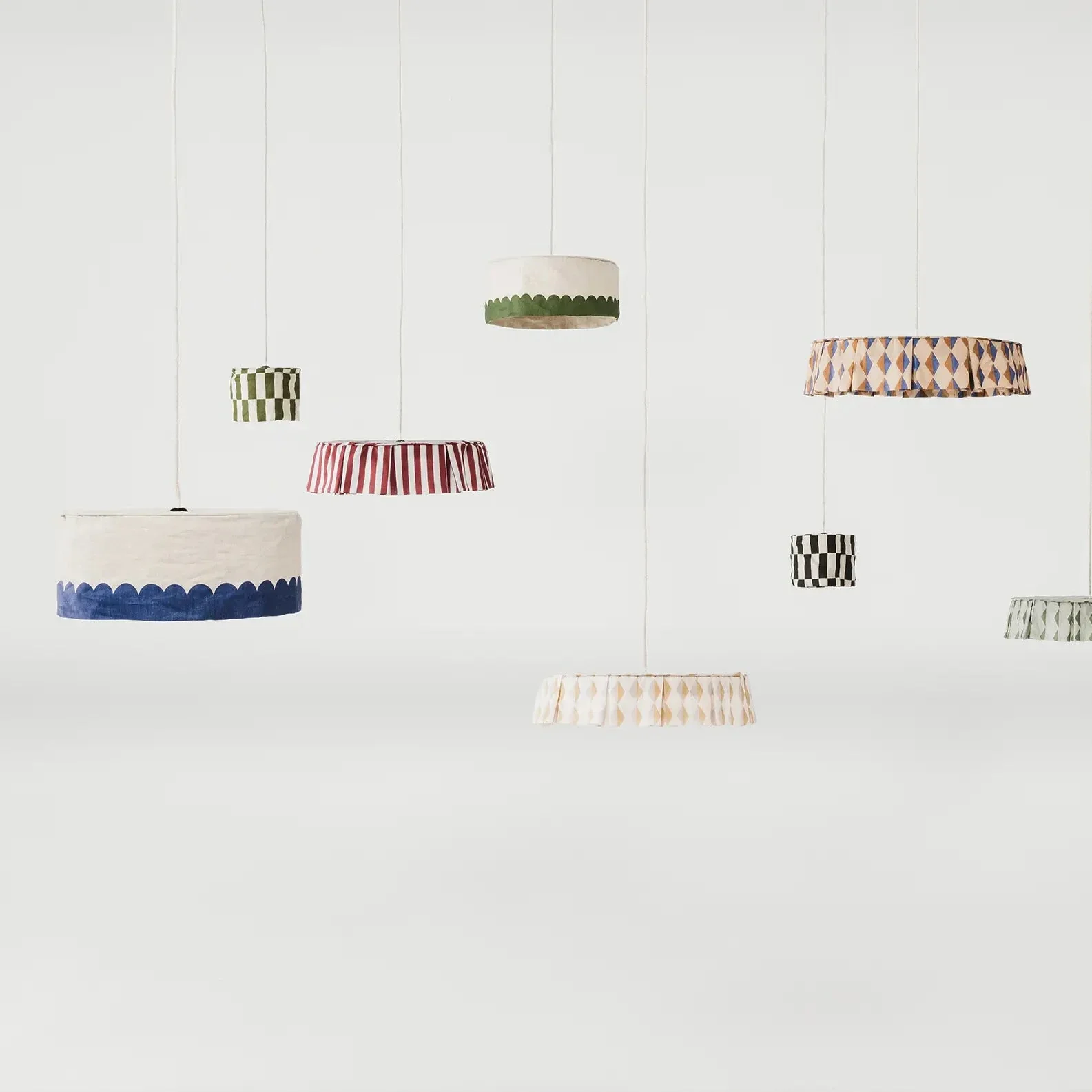 Pendant lampshade diam. 40cm Vibes - Turquoise Stripes - Image 9