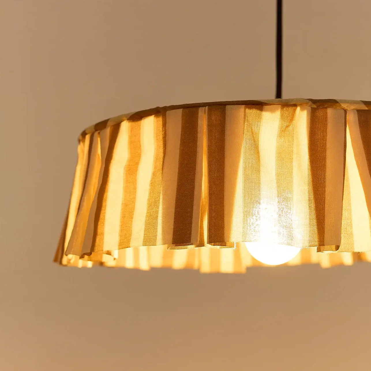 Pendant lampshade diam. 40cm Vibes - Brown Stripes - Image 2