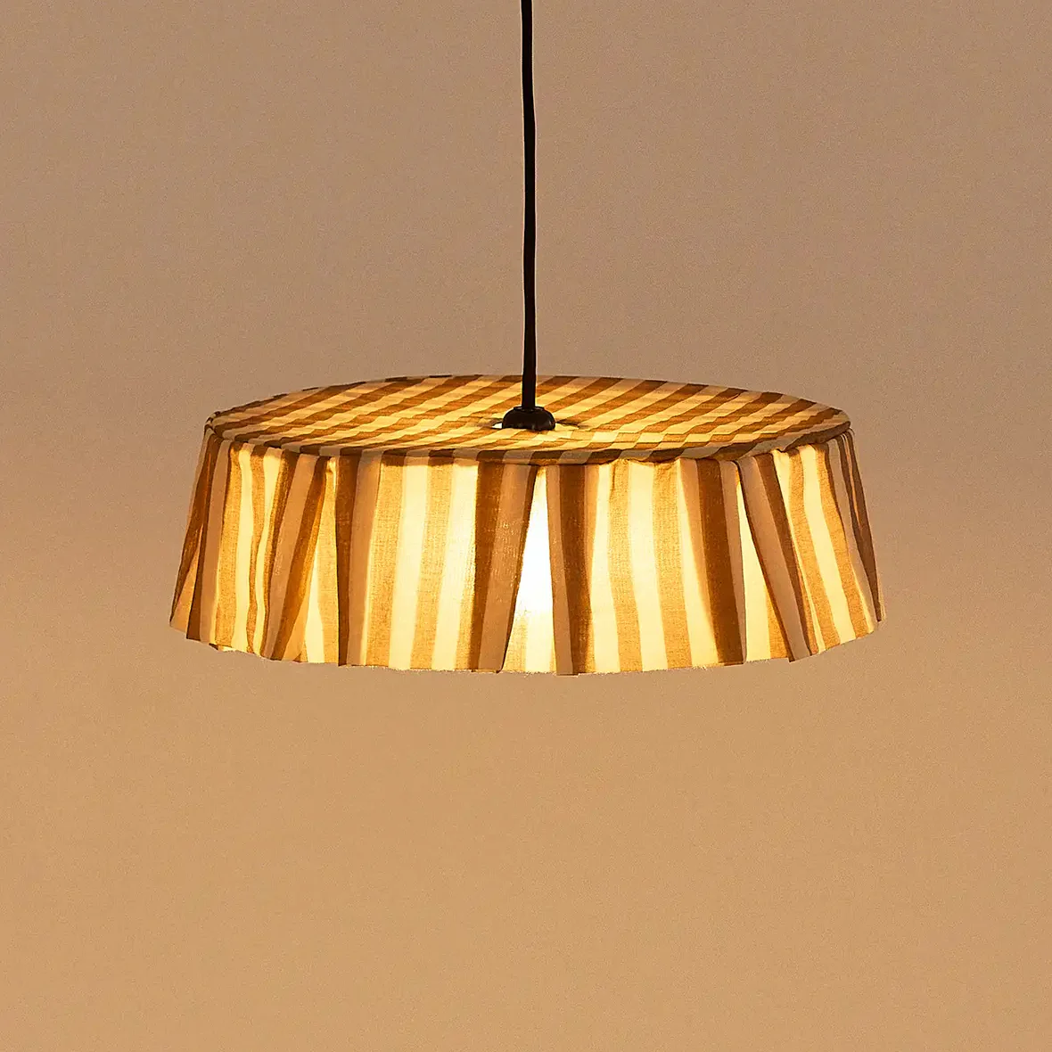 Pendant lampshade diam. 40cm Vibes - Brown Stripes - Image 3