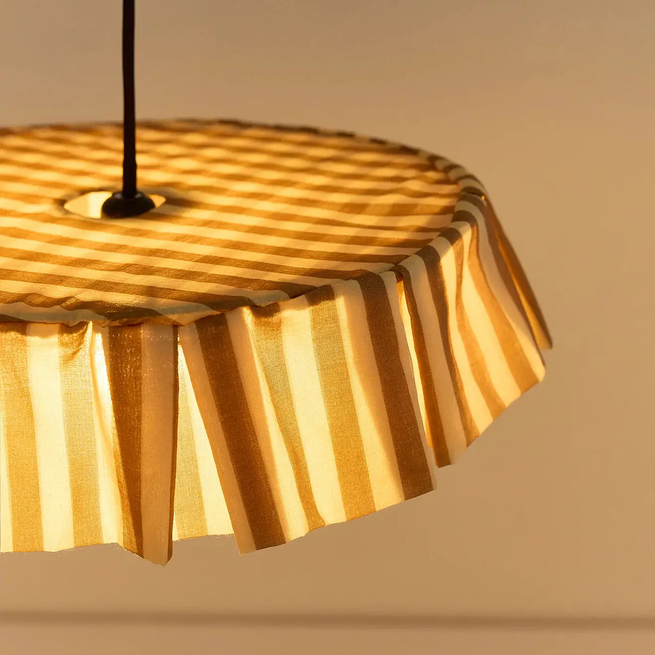 Pendant lampshade diam. 40cm Vibes - Brown Stripes - Image 5