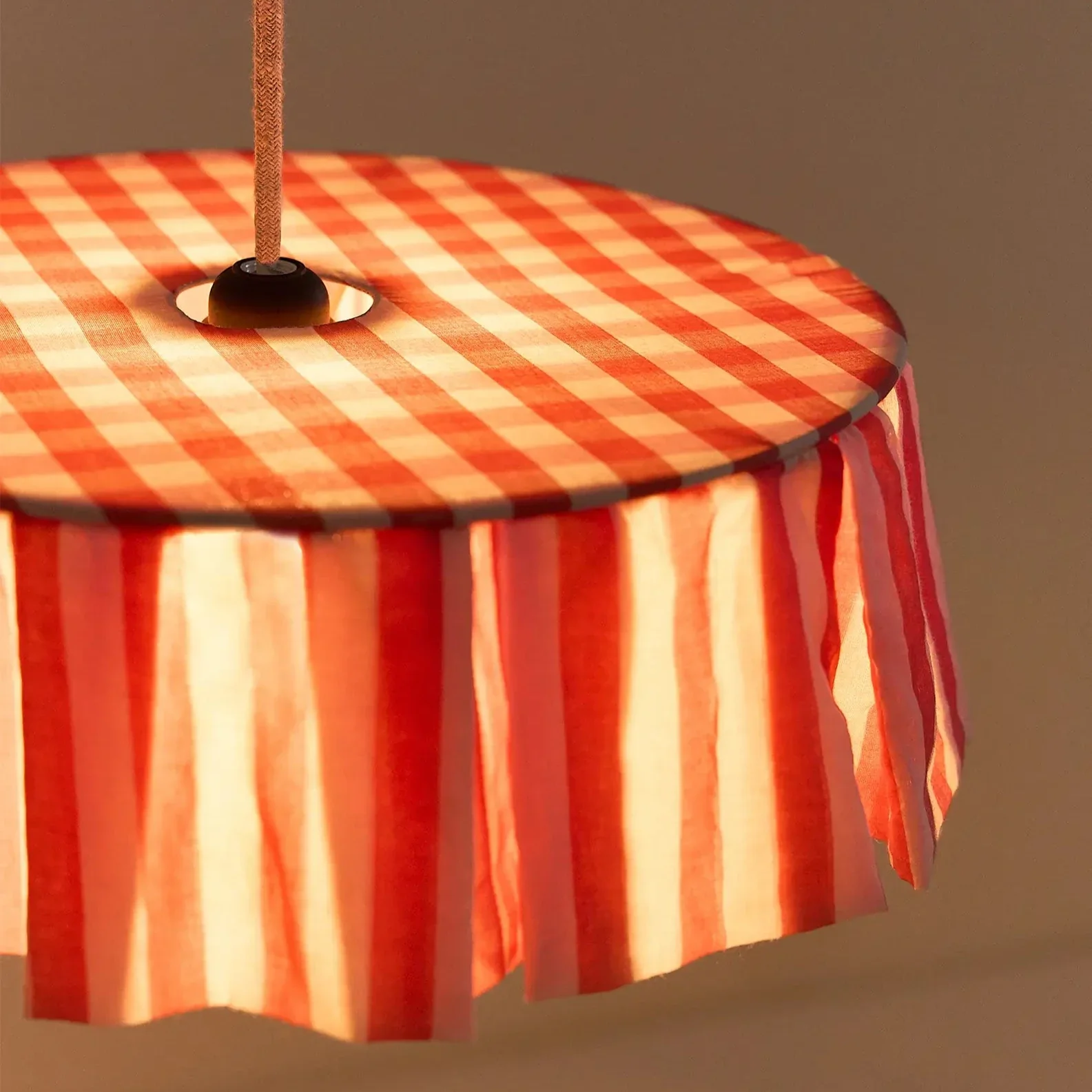 Pendant lampshade diam. 40cm Vibes - Red Stripes - Image 5