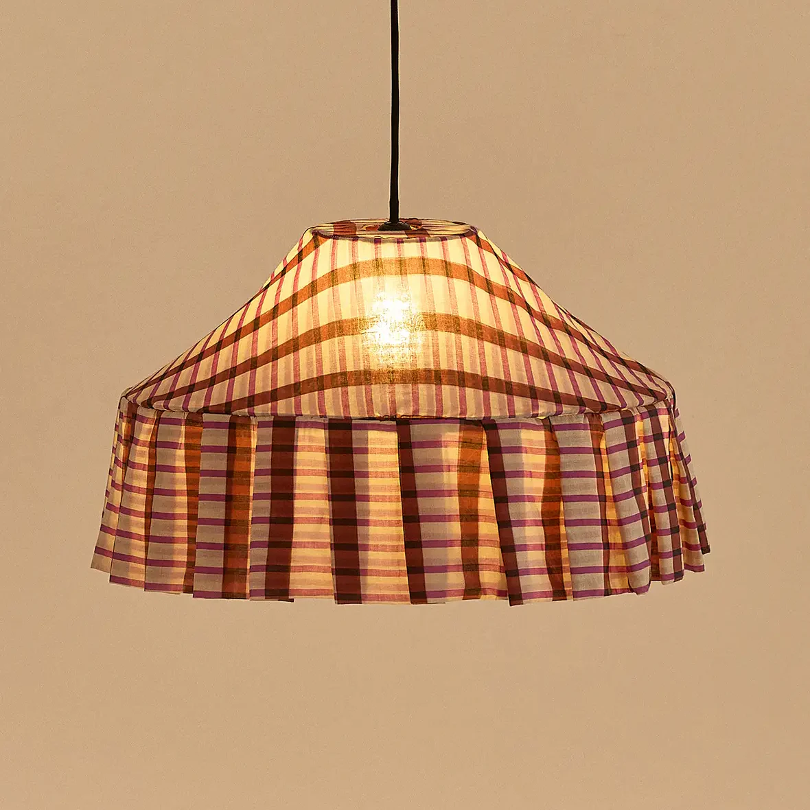 Pre-order Pendant Lampshade Diam. 50cm Nicole - Brown Purple Mosaic - Image 2