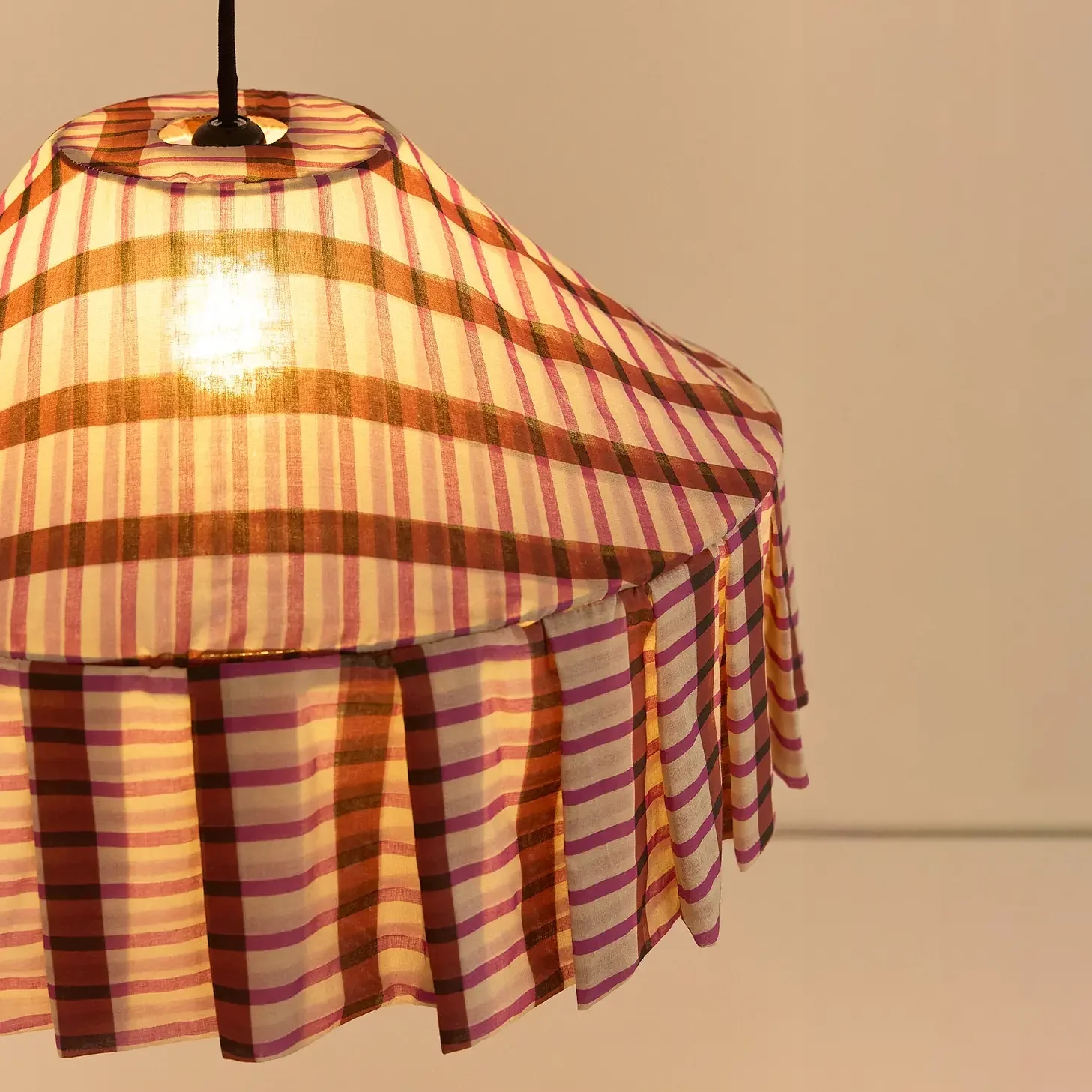 Pre-order Pendant Lampshade Diam. 50cm Nicole - Brown Purple Mosaic - Image 4