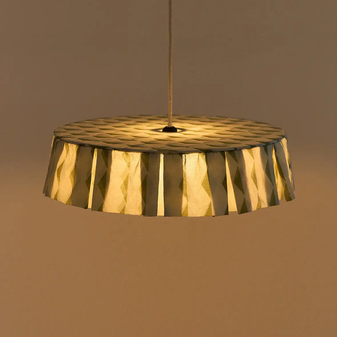 Pendant Lampshade Diam. 50cm Vibes - Green Blue Harlequin - Image 4