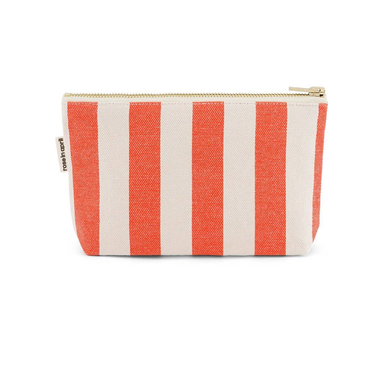 POUCH SOFIA STRIPES GREIGE / TOMATO