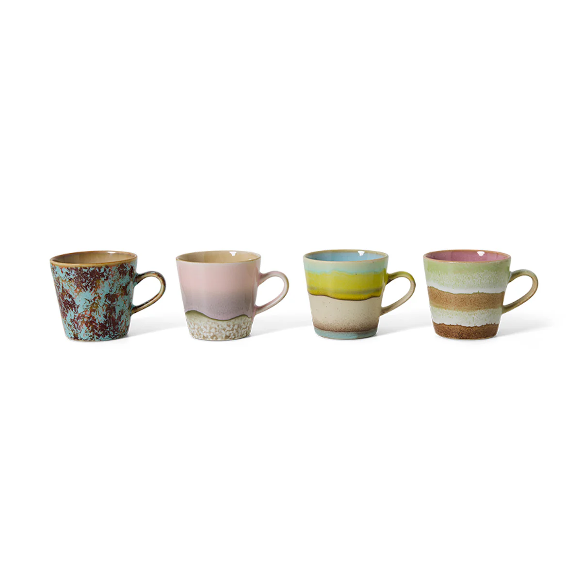 70s Ceramics: Americano Mugs Rococo, Set of 4 - Image 2