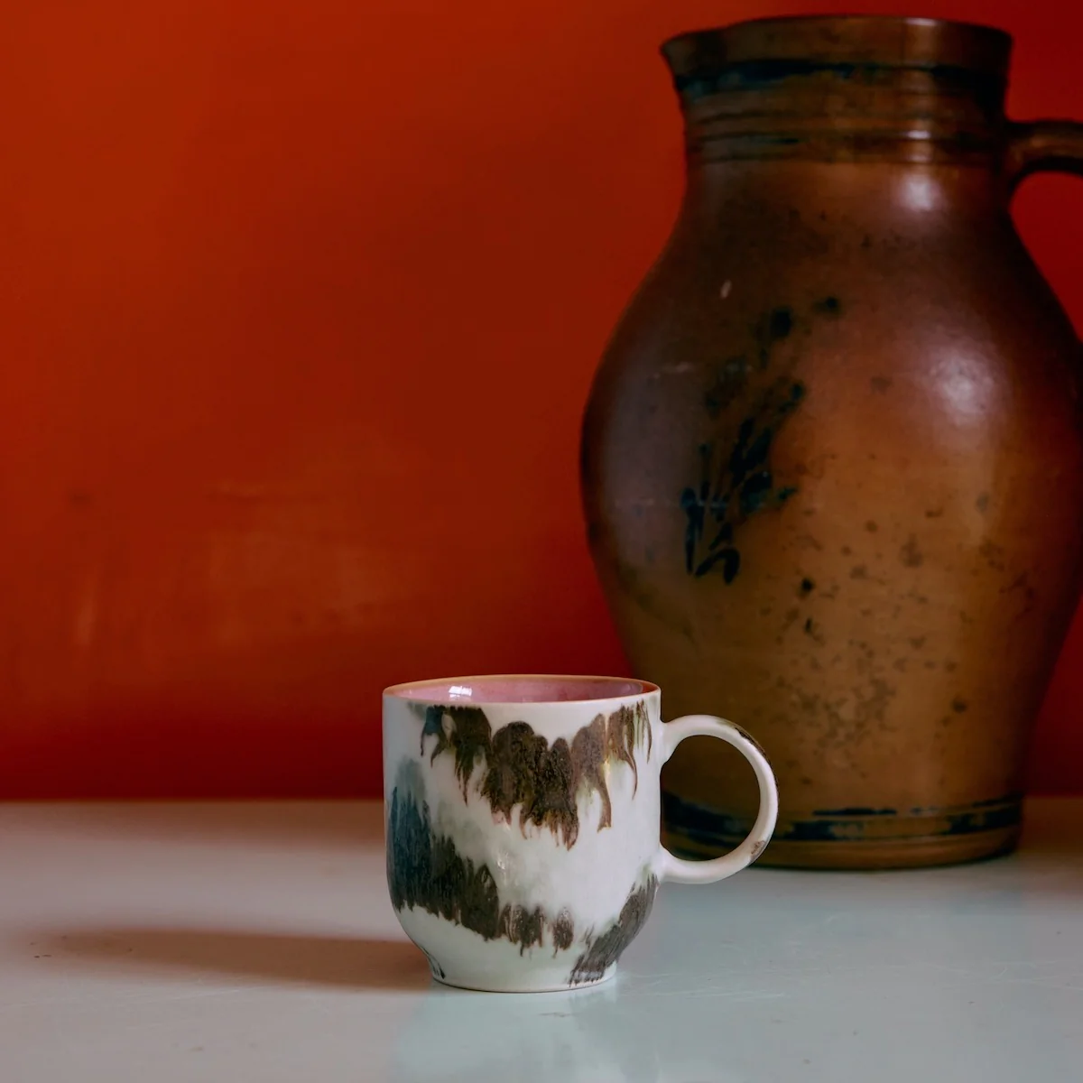 70s Ceramics: Café Mugs Abstract Set of 4 - Image 5