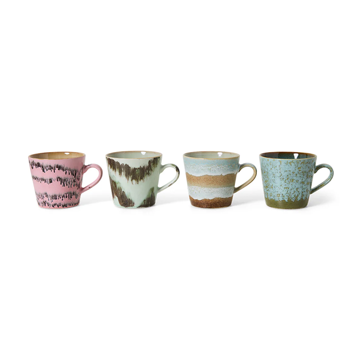 70s Ceramics: Cappuccino Mugs Dada, Set of 4 - Image 3