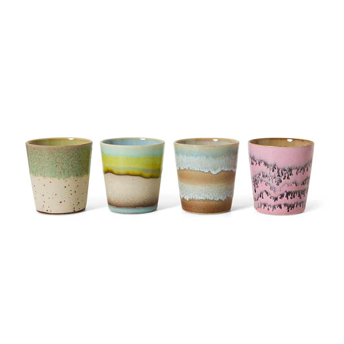 70s Ceramics: Coffee Mugs Pop Art, Set of 4 - Image 2