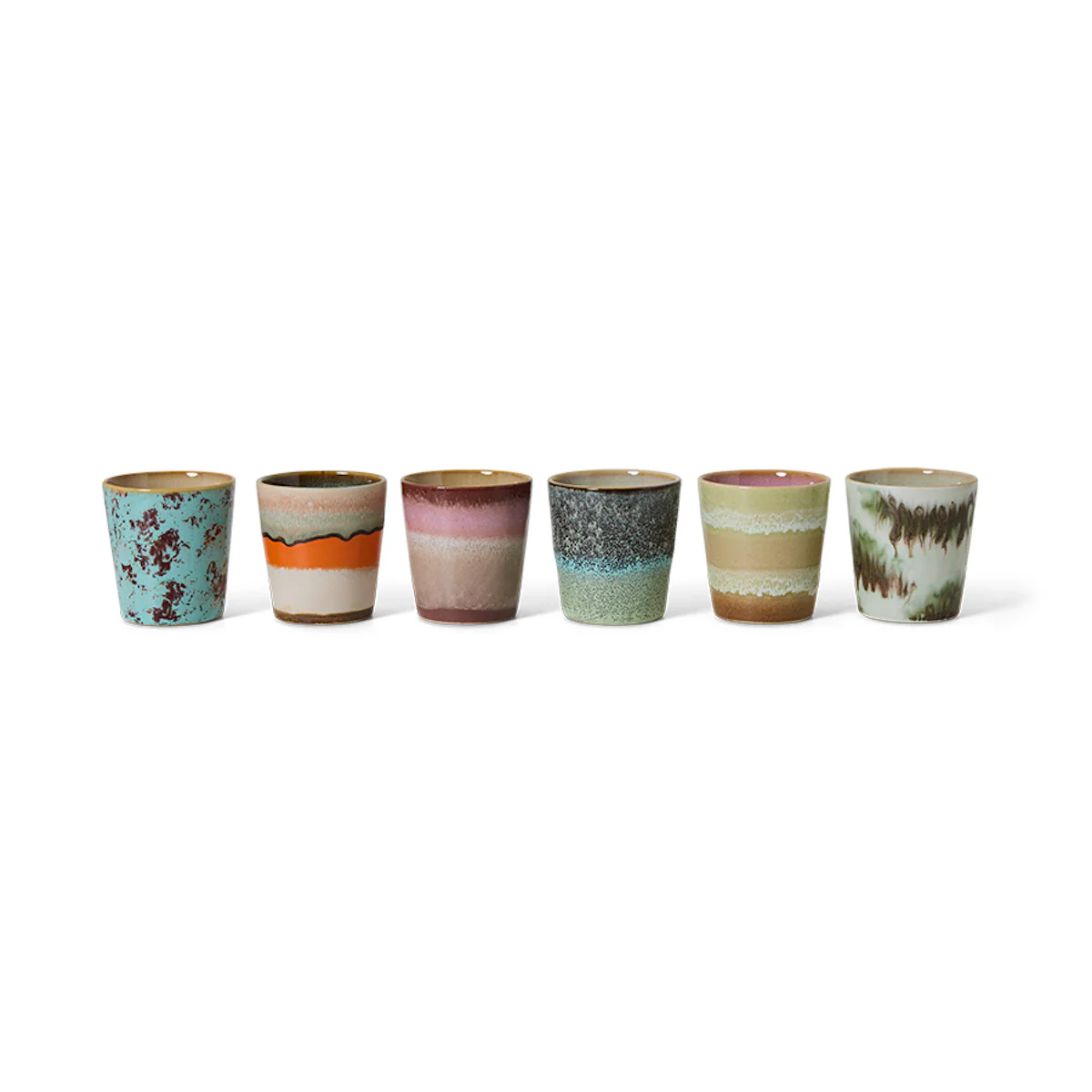 70s Ceramics: Coffee Mugs Surreal, Set of 6 - Image 3