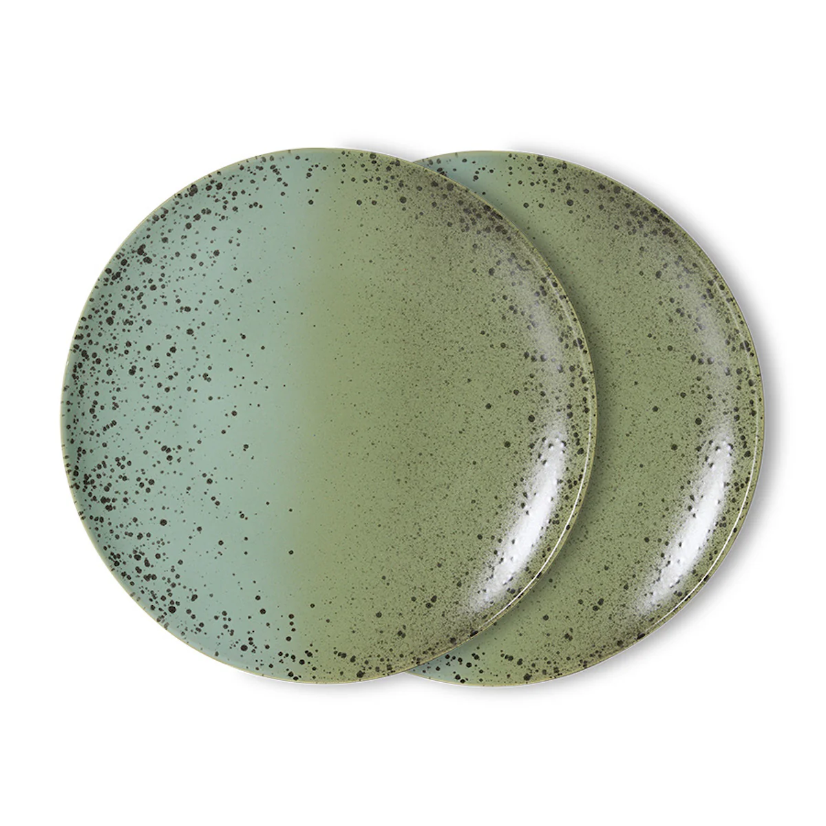 70's Ceramics Dinner Plate Fleck, Set of 2