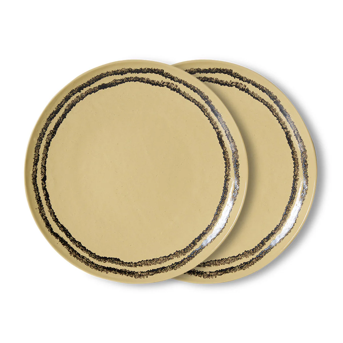70's Ceramics Dinner Plate Vanilla, Set of 2