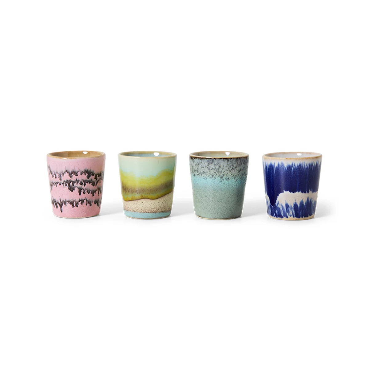 70s Ceramics: Egg Cups Vibrance, Set of 4