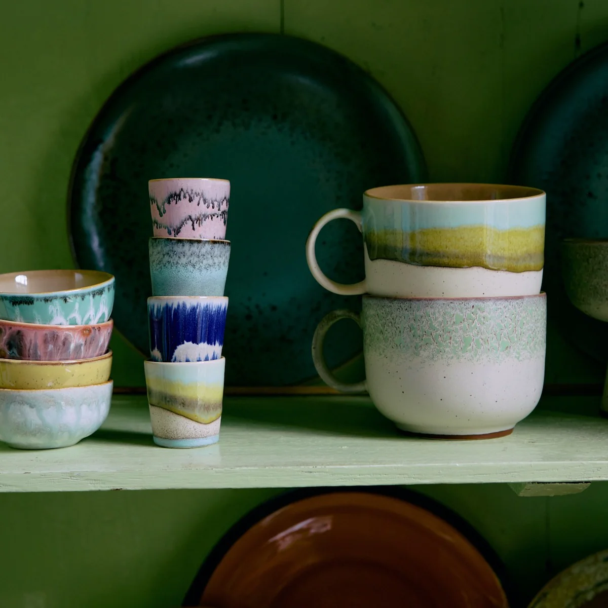 70s Ceramics: Egg Cups Vibrance, Set of 4 - Image 2