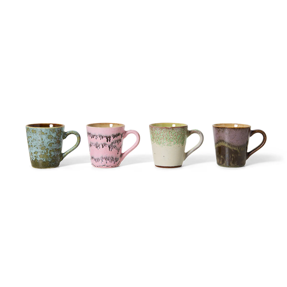 70s Ceramics: Espresso Mugs Brutalism, Set of 4 - Image 2