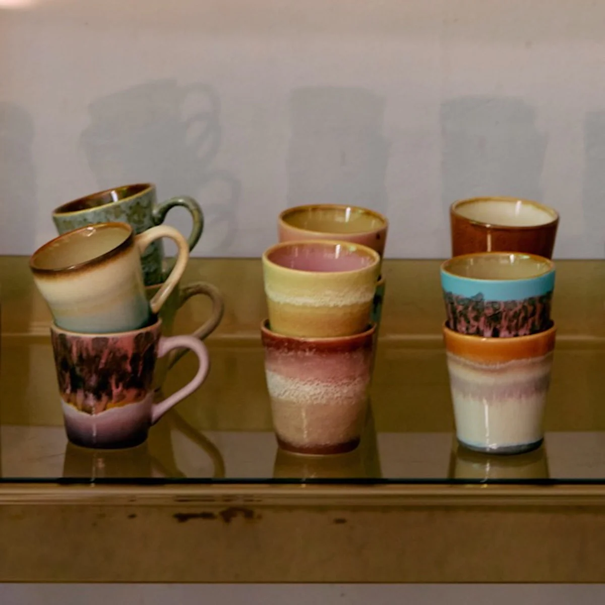 70s Ceramics: Espresso Mugs Brutalism, Set of 4 - Image 3