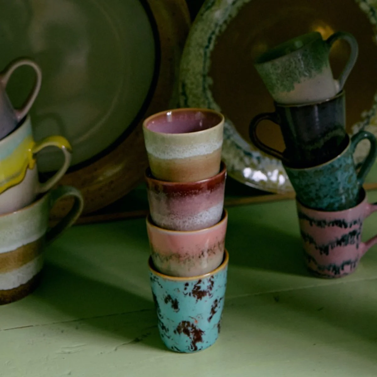 70s Ceramics: Espresso Mugs Brutalism, Set of 4 - Image 4