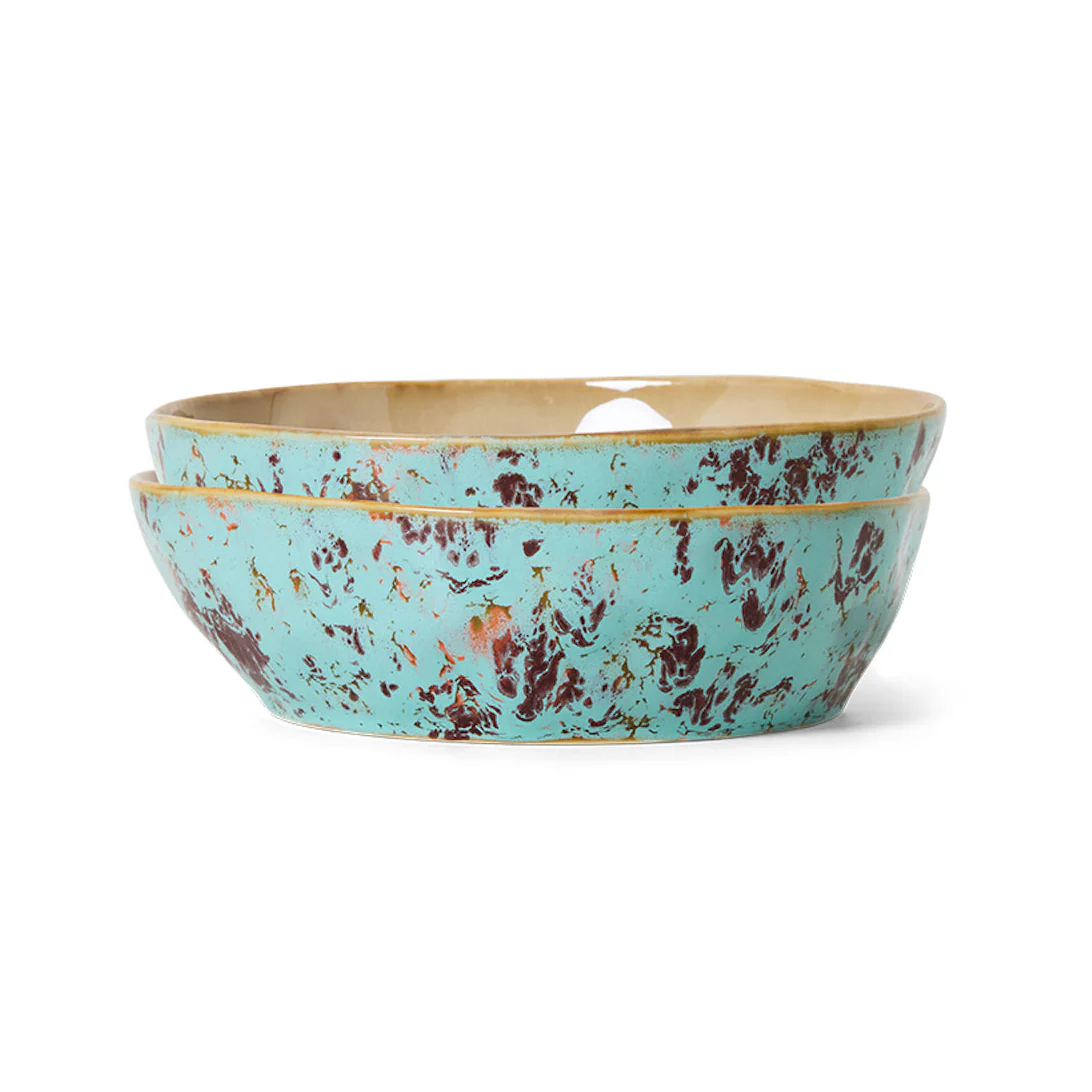 Pre-order 70s Ceramics: Pasta Bowls Patina, Set of 2