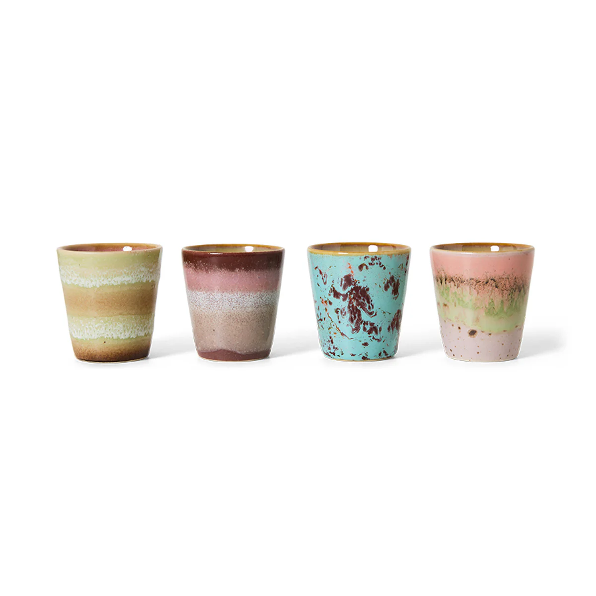 70s Ceramics: Ristretto Mugs Futurism, Set of 4 - Image 2
