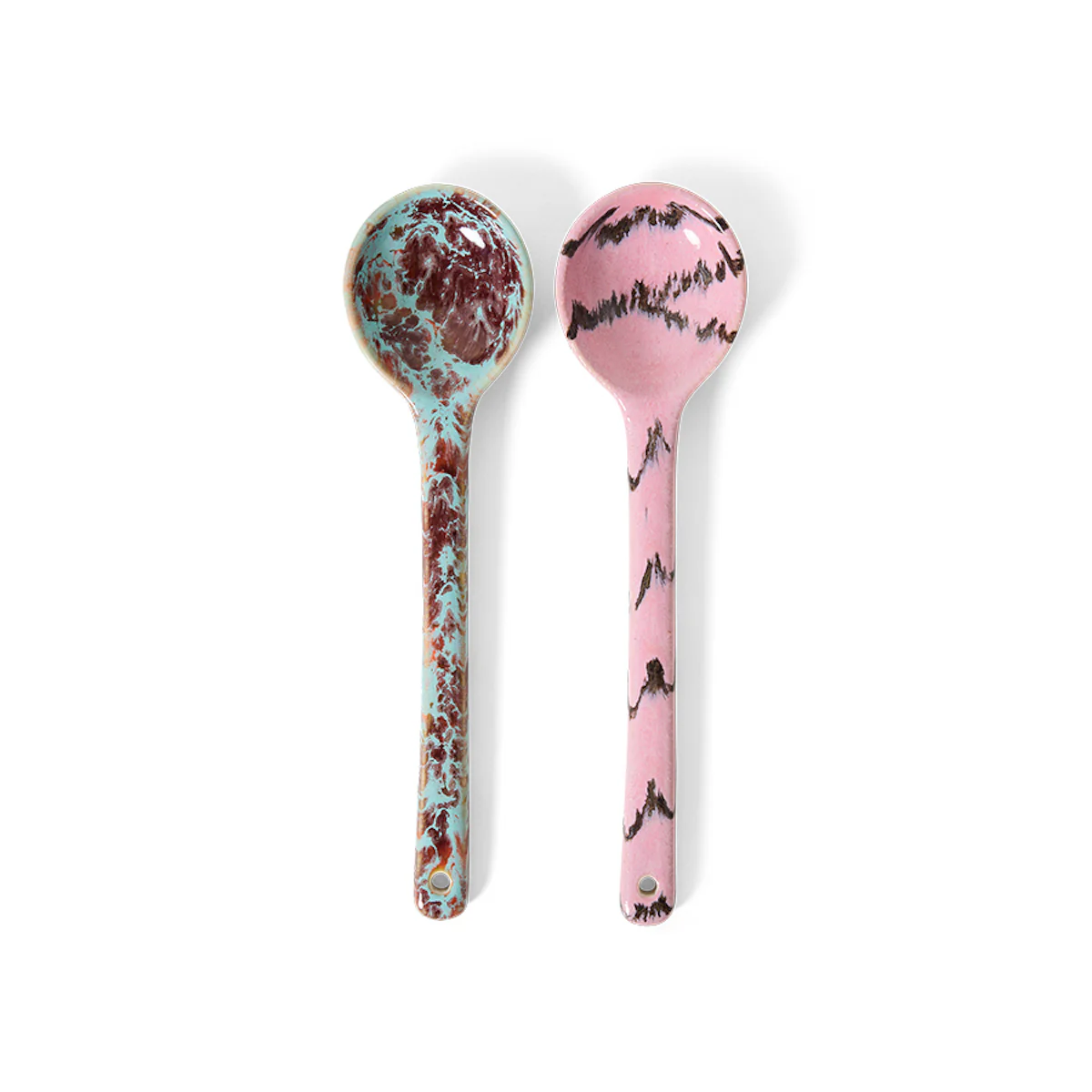 70s Ceramics: Serving Spoons Sprinkle, Set of 2