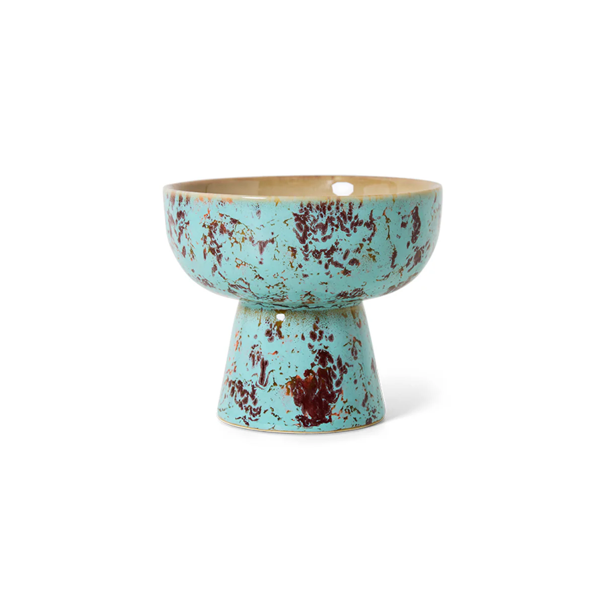 70s Ceramics: Tapas Bowl On Base Patina, S