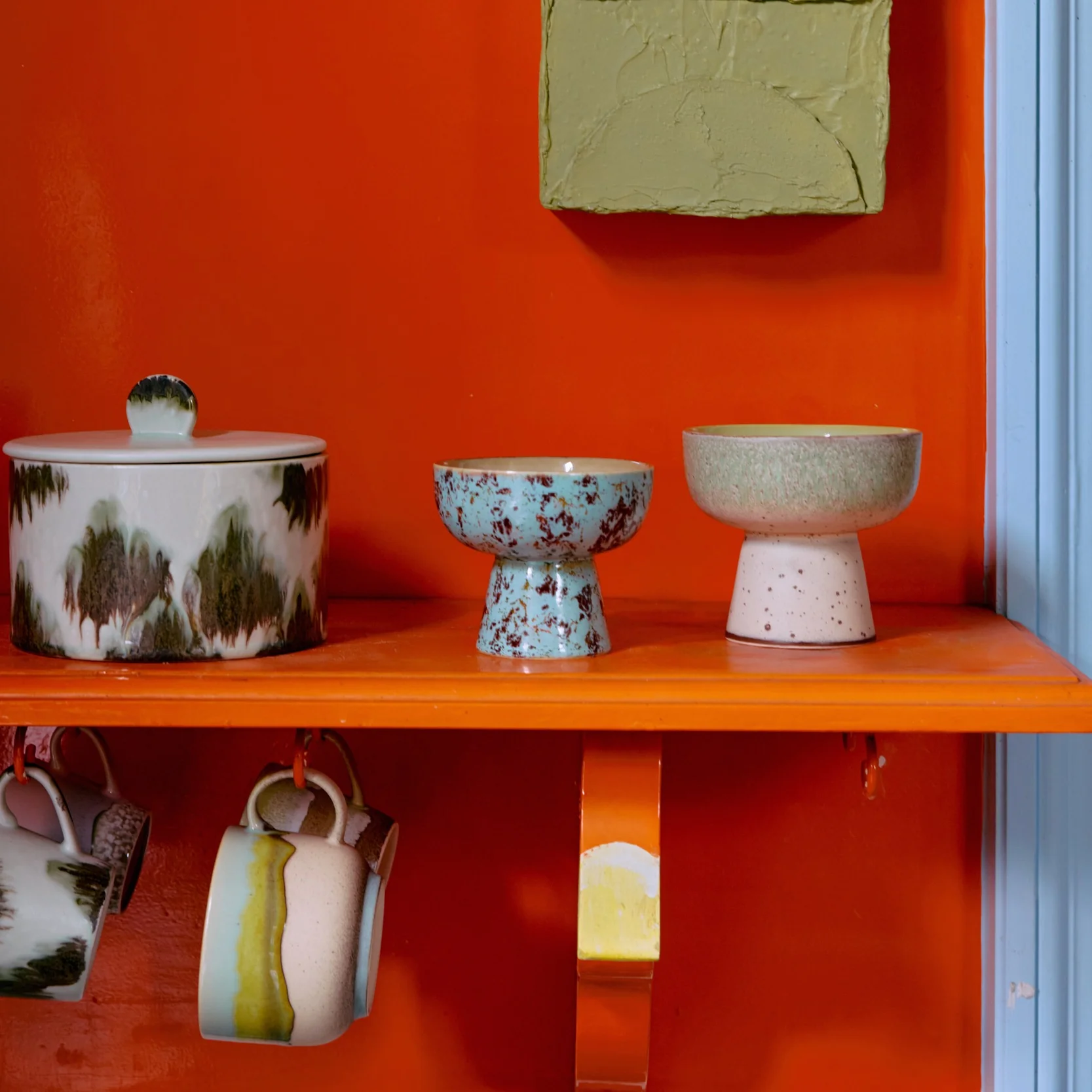 70s Ceramics: Tapas Bowl On Base Slush, L - Image 2