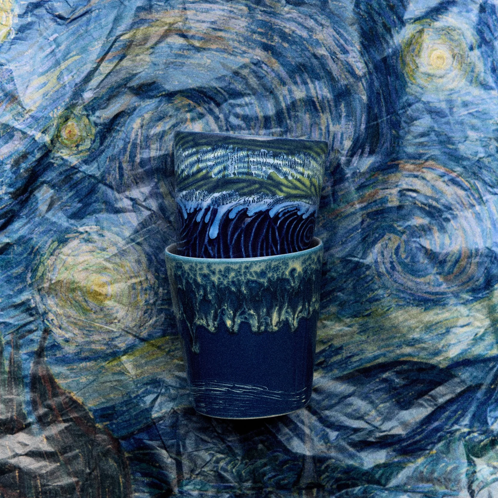 70s Ceramics: Van Gogh Coffee Mugs: Starry Night