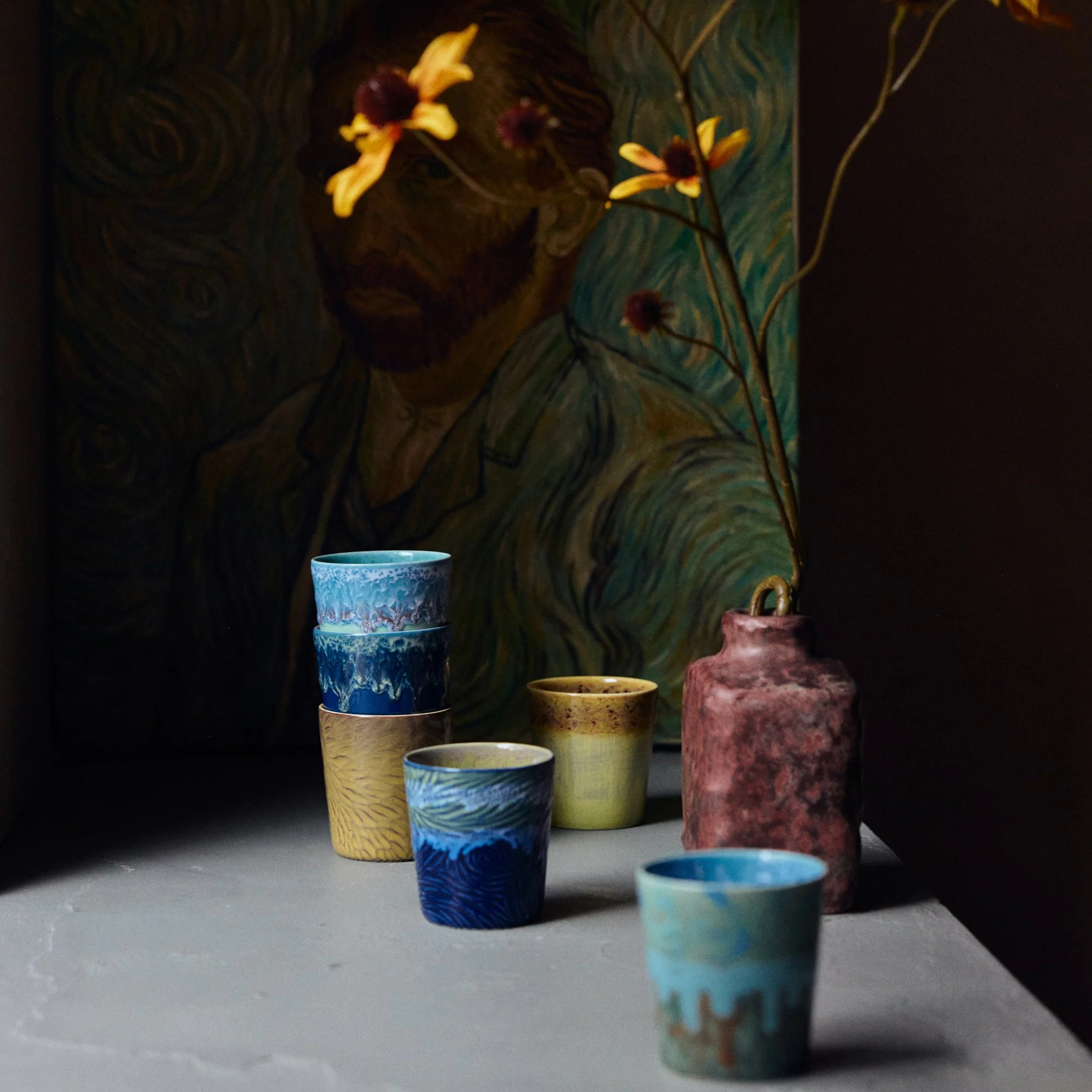 70s Ceramics: Van Gogh Coffee Mugs: Starry Night - Image 2