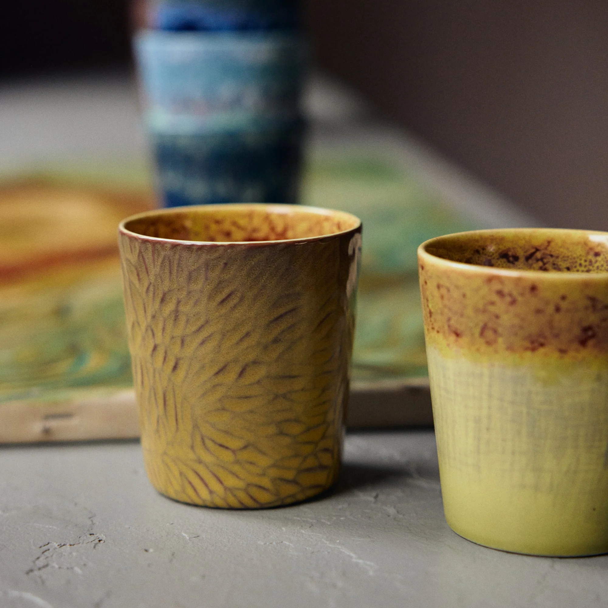 70s Ceramics: Van Gogh Coffee Mugs: Sunflowers, set of 2 - Image 5