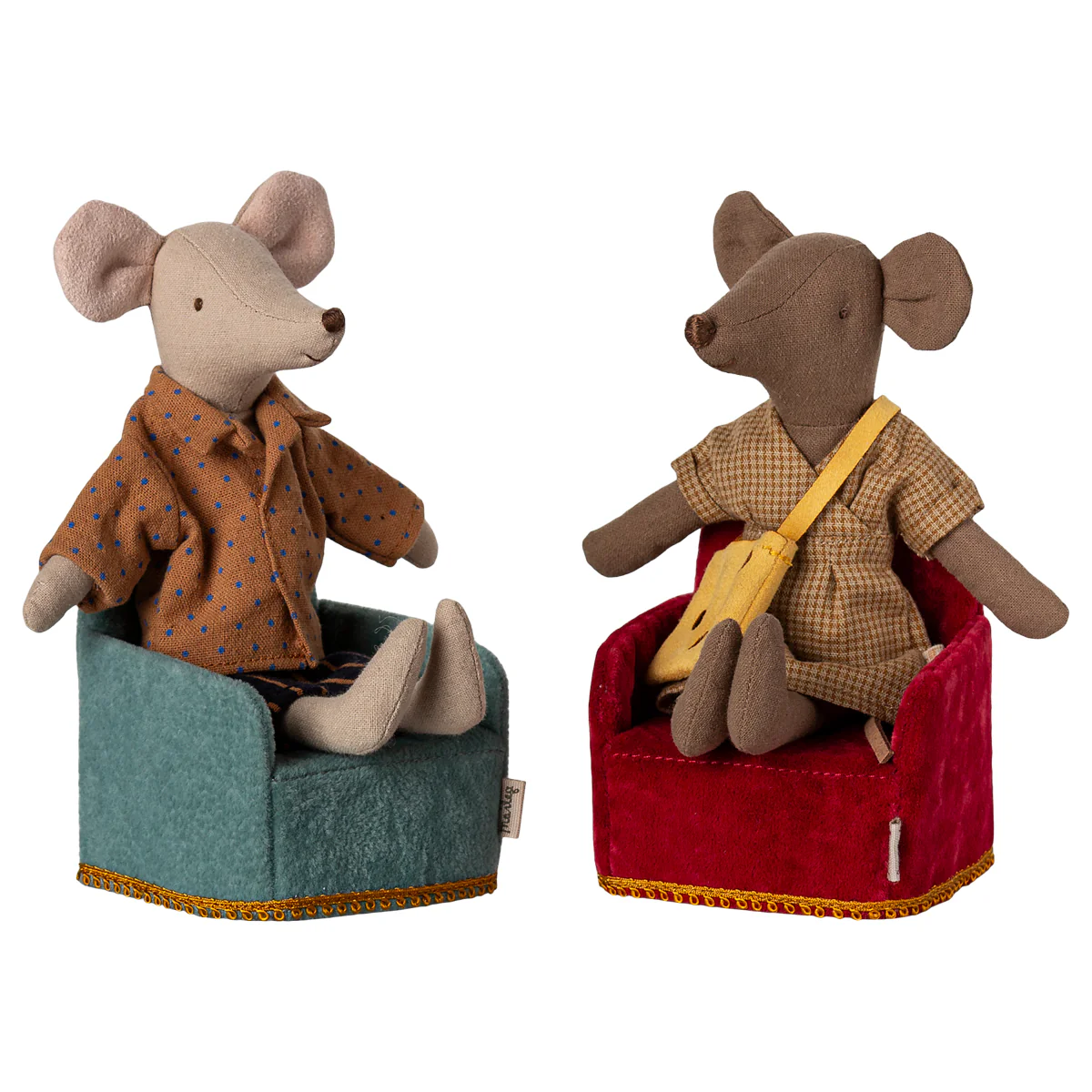 Maileg Mouse Chair Velvet Mint - Image 3