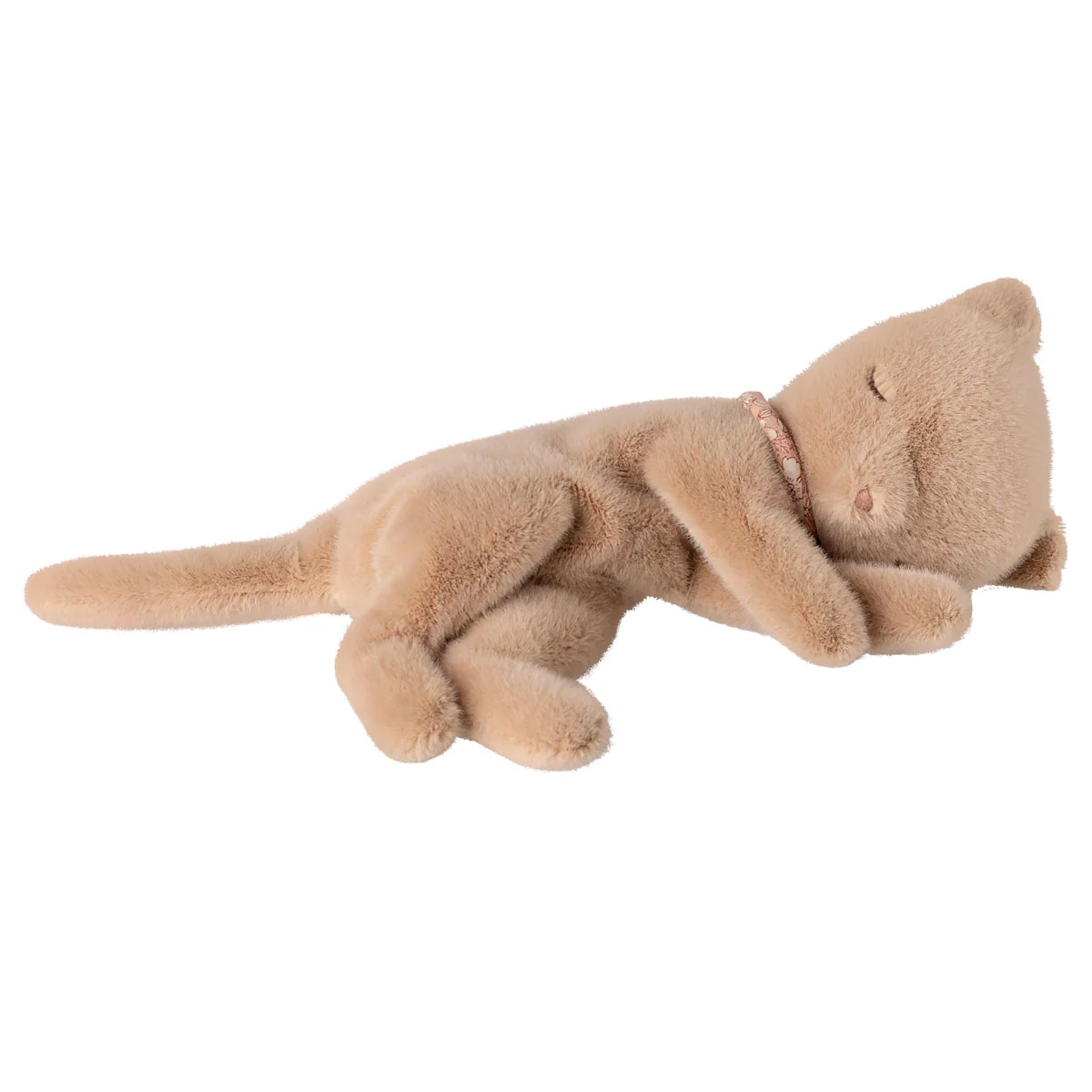 Sleeping Kitten Plush, Small Cream Peach