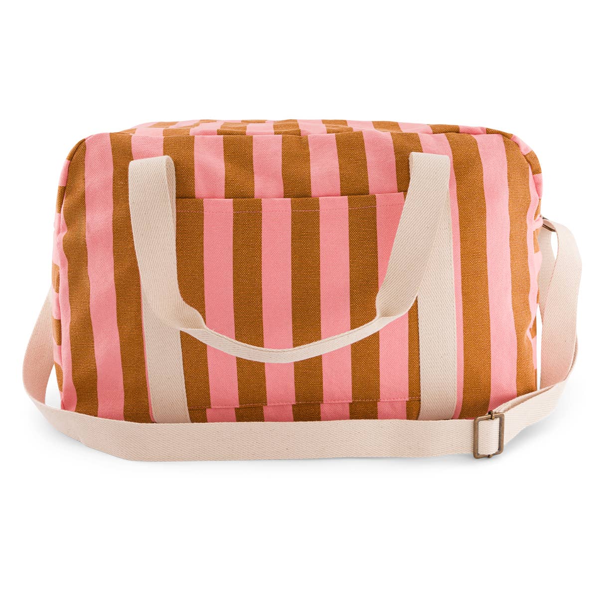 RAPHAEL DIAPER BAG - WEEKEND BAG STRIPES CARAMEL - STRAWBERR: CARAMEL - STRAWBERRY / Stripe