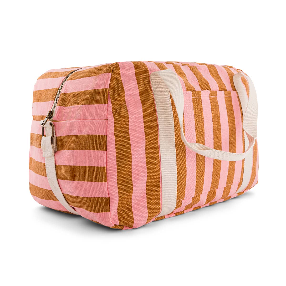 RAPHAEL DIAPER BAG - WEEKEND BAG STRIPES CARAMEL - STRAWBERR: CARAMEL - STRAWBERRY / Stripe - Image 3