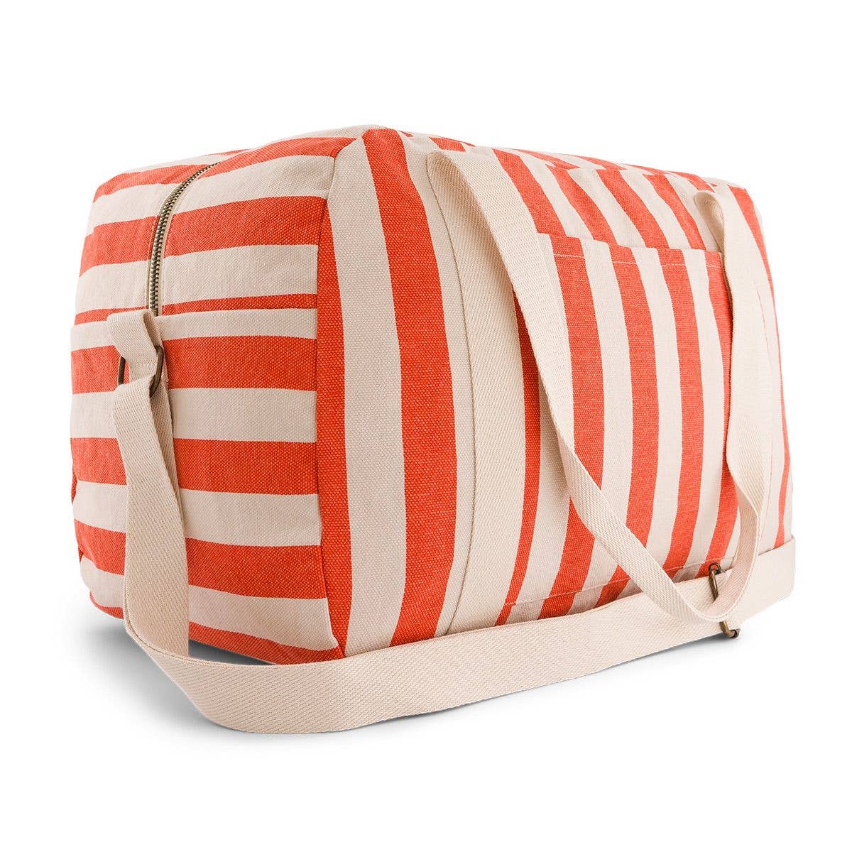 RAPHAEL DIAPER BAG - WEEKEND BAG STRIPES GREIGE / TOMATO - Image 6